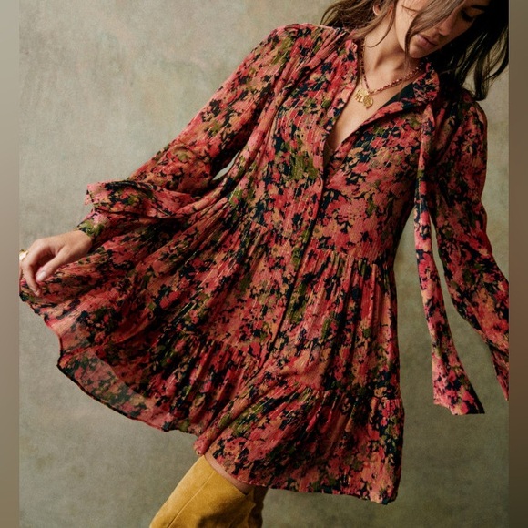 Sezane Dresses & Skirts - Sezane SOLENE DRESS Abstract Flowers Size 38/M